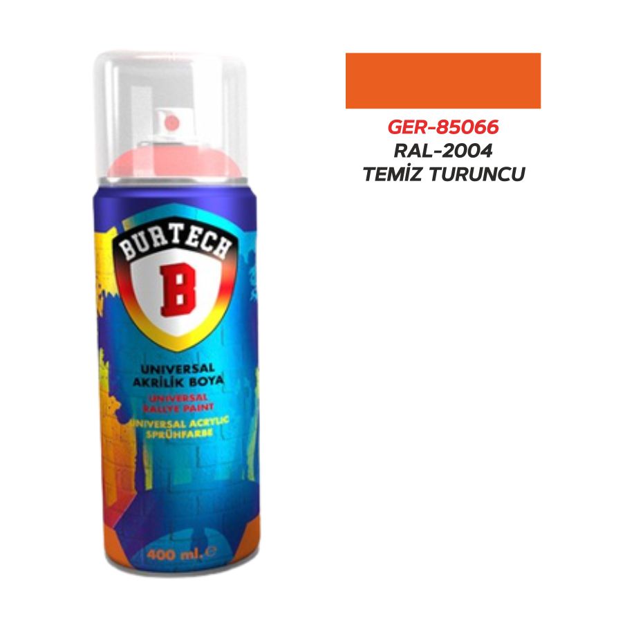 BURTECH UNIVERSAL RAL-2004 TEMIZ TURUNCU SPREY BOYA 400 ml.